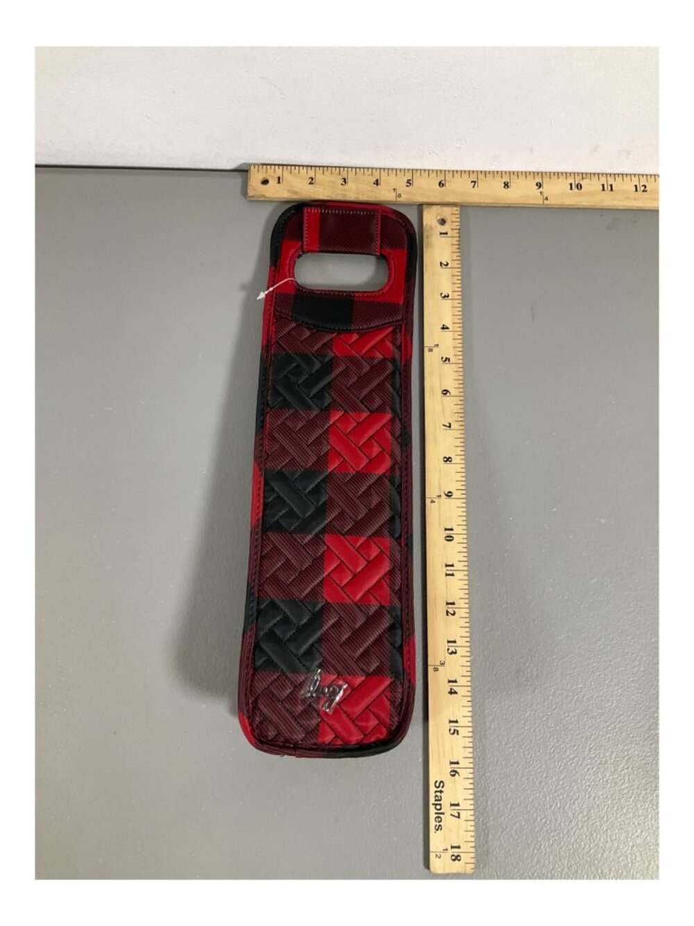 Lug Buffalo Check Red Insulated Wine Tote Duo with Carrying Handles - Stylish & - Picture 7 of 8